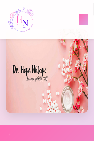 Dr. Hope Nhlapo website mobile view
